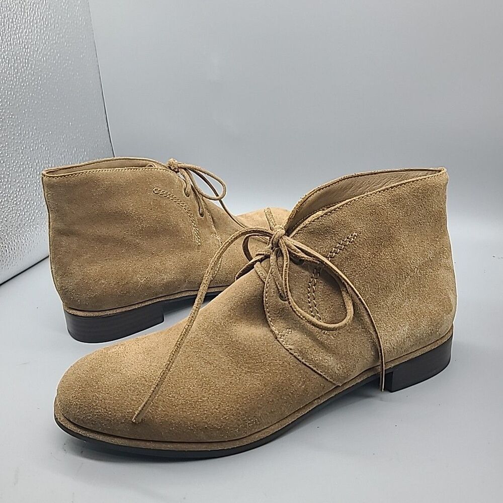 VIA SPIGA Boots IGNIA Tan Suede Designer Comfort Lace Up Ankle 10/ 42